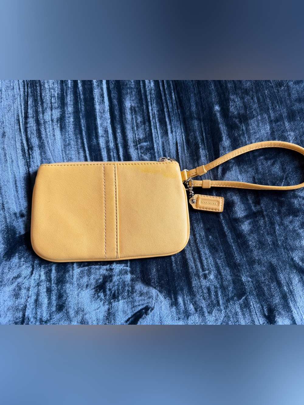 Coach Yellow Leather Wristlet with Detachable Strap